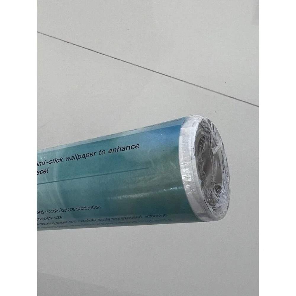 Peel Stick Wallpaper Contact Removable Boho Modern Blue White 17.3